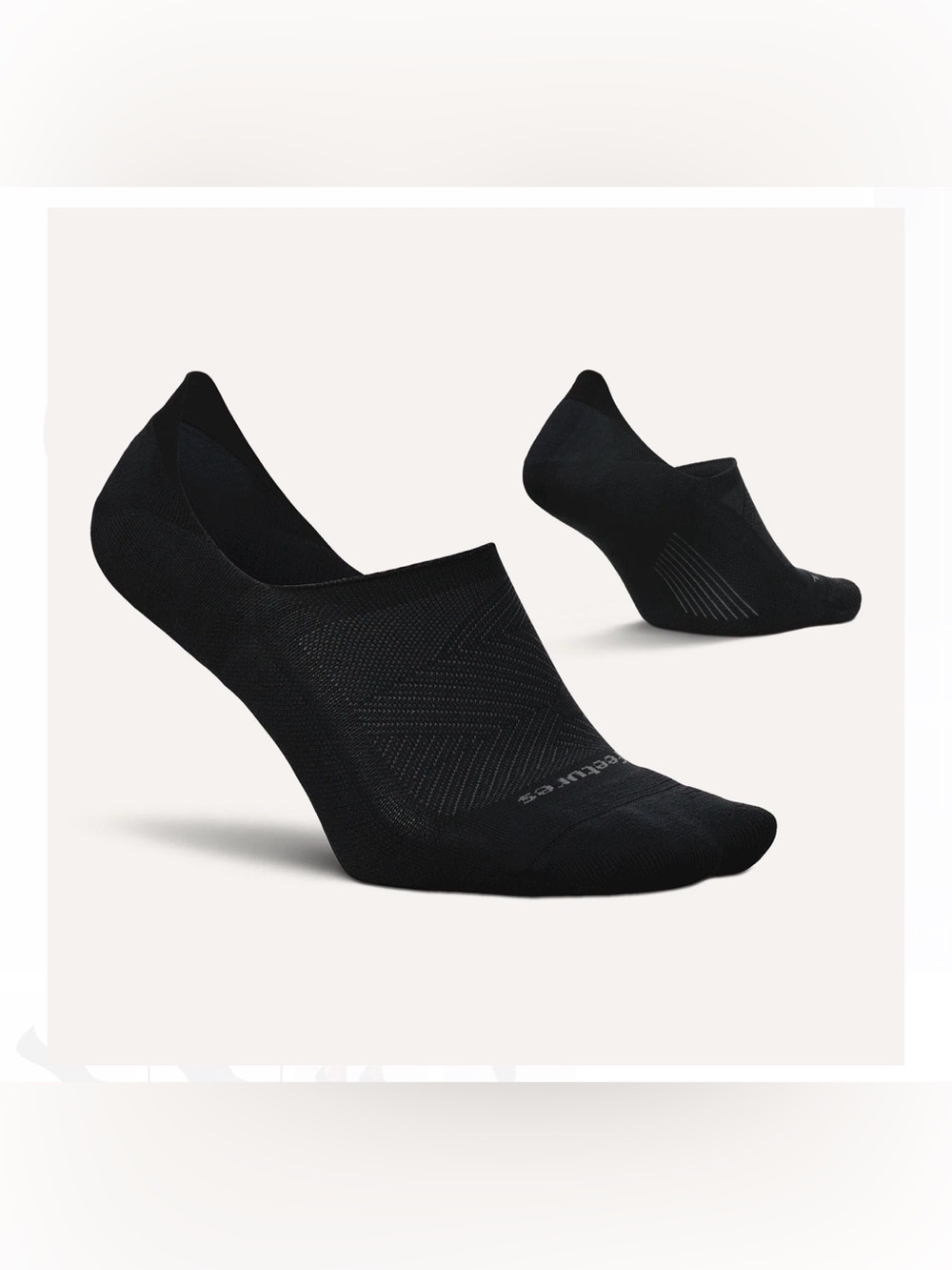 **NEW** Feetures Elite Invisible Light Cushion Black Socks L (W 10-13) **NWT**